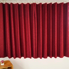 素色簡約勾針式遮光窗簾 2入, 葡萄酒