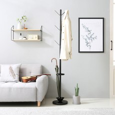 esopoom 雨傘衣物立式收納架, 黑色