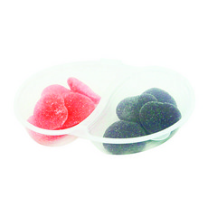 Donna&deco PP耐熱一鍵式橢圓2格醬料杯 11.5 x 7.9 x 2 cm, 1個, 25個