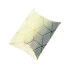 도나앤데코 금박 사선 아주작은 반달상자, 화이트, 1개