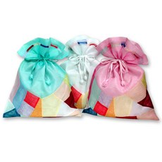 彩色亞麻束口袋 XL號 33*44cm, 隨機發貨, 3片