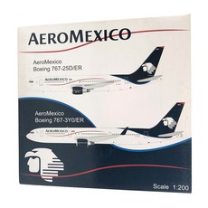 JCWings飛機壓鑄模型 1/200墨西哥航空 B767-200 XA-EAP stent, 混色