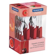 [쿠팡수입] 트라몬티나 카멜 양식기 세트 23499008, 레드, 양식기 16p