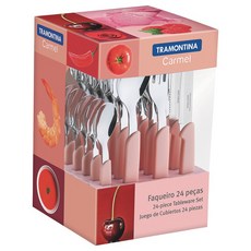 트라몬티나 카멜 양식기 세트 23499029, 라이트 핑크, 양식기 24p