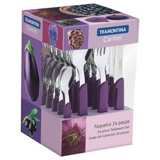 트라몬티나 카멜 양식기 세트 23499030, 퍼플, 양식기 24p