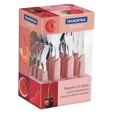 트라몬티나 카멜 양식기 세트 23499009, 라이트 핑크, 양식기 16p