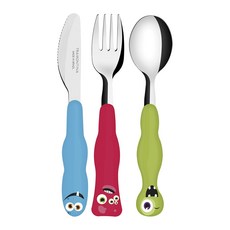 트라몬티나 몬스터키즈 어린이 식기 3p 세트 23799196, 혼합 색상, 1세트