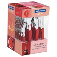 트라몬티나 카멜 양식기 세트 23499028, 레드, 양식기 24p