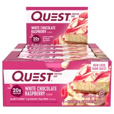 QUEST NUTRITION 蛋白棒 白巧克力覆盆子口味, 720g, 1盒