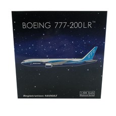 鳳凰1:400波音原創B777-200LR N6066Z飛機壓鑄模型, 混色