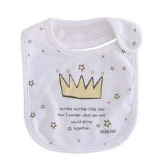 BeBeOne 竹纖維皇冠雙面圖案, 白色, 1入