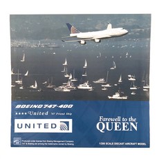 JCWings飛機模型 1/200 United Airlines B747-400 747Friendship Flap Dpwn, 混色