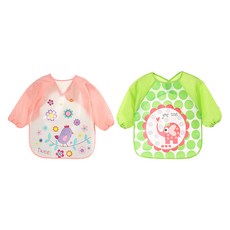 엠케이 여아용 깜찍하고 다양한 방수 턱받이, 랜덤 발송, 2개, 1매