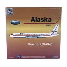 Inflight 1/200阿拉斯加航空B720 N720V拋光飛機鋁合金模型, 混色