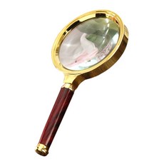 이엘피코리아 모조마호가니핸들 돋보기 70mm, 골드, 1개