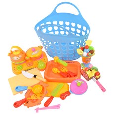 Oztoy parfait 廚房玩具套組+心籃隨機出貨, 混色