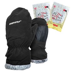 Groove Star 連指手套 + 暖暖包 2入, 黑色