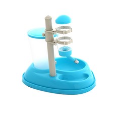 pecanori 寵物半自動飲水飼料餵食器, 天藍色, 1組