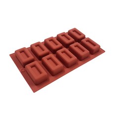 10格矽膠矩形模具, 單色, 1個