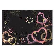 렉스데코 키친아트갤러리 주방아트보드 하트방울02 블랙, 1개