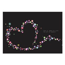 렉스데코 키친아트갤러리 주방아트보드 하트방울04 블랙, 1개