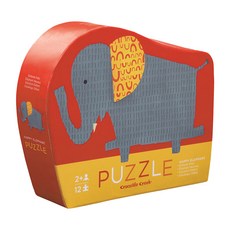 크로커다일크릭 직소퍼즐 해피 엘리펀트, 12피스, 혼합 색상, 1개