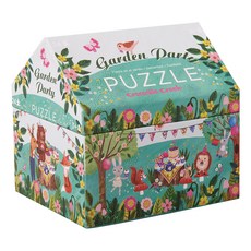 크로커다일크릭 미니 체스트 직소퍼즐 가든 파티, 24피스, 혼합 색상, 1개