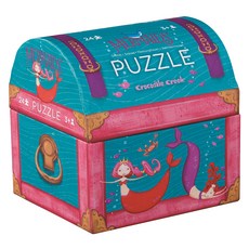 크로커다일크릭 미니 체스트 직소퍼즐 머메이드, 24피스, 혼합 색상, 1개