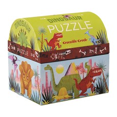 크로커다일크릭 미니 체스트 직소퍼즐 다이노소어, 24피스, 혼합 색상, 1개
