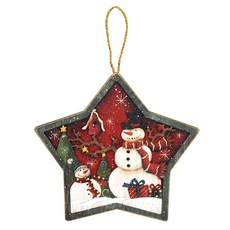 AMANO 星形兩個雪人牆飾, 混色