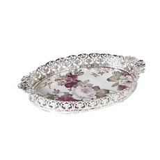Credis 復古玫瑰橢圓化妝託盤, 銀色