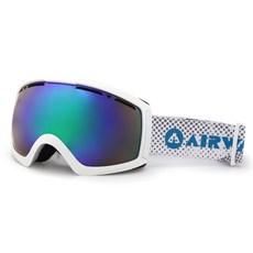 AIRWALK 成人和孩童鏡面滑雪鏡 AW-618, 亮白+藍鏡