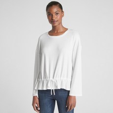 갭 여성용 소프트스펀 긴팔 페플럼 탑