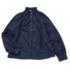 갭 여성용 스모크 러플넥 블라우스 인 포플린