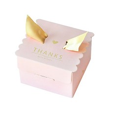 도나앤데코 연핑크 thanks 하트 미니상자 10p + 골드 리본 10p, 혼합 색상, 1세트