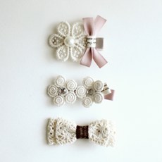 Littlegirsl 蕾絲抓夾3件組