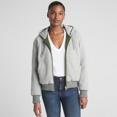 갭 여성용 양면 플리스 라이닝 로고 퍼퍼 재킷