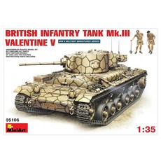 迷你藝術1:35英國步兵坦克Mk3 Valentine Mk 5塑膠模型坦克, 1個