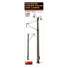 미니아트 1:35 Railroad Power Poles & Lamps 프라모델 파츠, 혼합 색상, 1개