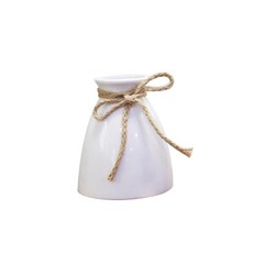 블랙앤화이트 세라믹 리본 화병, 화이트