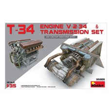 미니아트 1:35 T-34 ENGINE V-2-34 & TRANSMISSIONSET 프라모델 파츠, 혼합 색상, 1개