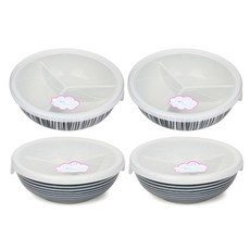 아이카 3절 나눔 찬통 중 세세라기 2p + 아야 2p, 혼합 색상, 1세트