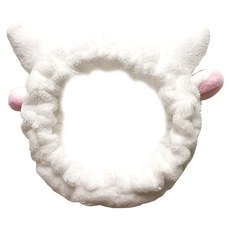 Living Joy迷你花鹿洗臉髮帶, 白色的, 1個