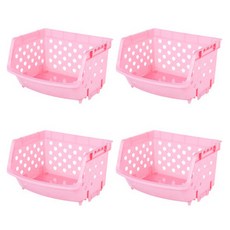 ANDJ 多用途無限夾收納盒粉色, 4件