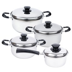 Yoshikawa 綜合3層不鏽鋼鍋具 4件組, 抽油壺20cm+22cm+24cm+一側14cm, 混色