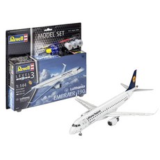 REVELL RV63937 1:144 Model Set Embraer 190 Luftha 프라모델 여객기, 1개