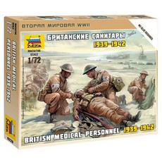 즈베즈다 1:72 British Medic Team 1939~1942 New Tool 2015 프라모델 보병, 1개