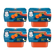 거버 과일퓨레 이유식 1단계 2개입, 당근맛, 112g, 4개