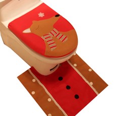 슈퍼식스 크리스마스 화장실 변기커버 3종 세트, 목도리루돌프, 1세트