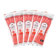 크린랩 레이스 고무장갑, 코랄, 소(S), 5개